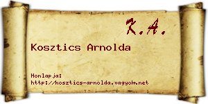 Kosztics Arnolda névjegykártya